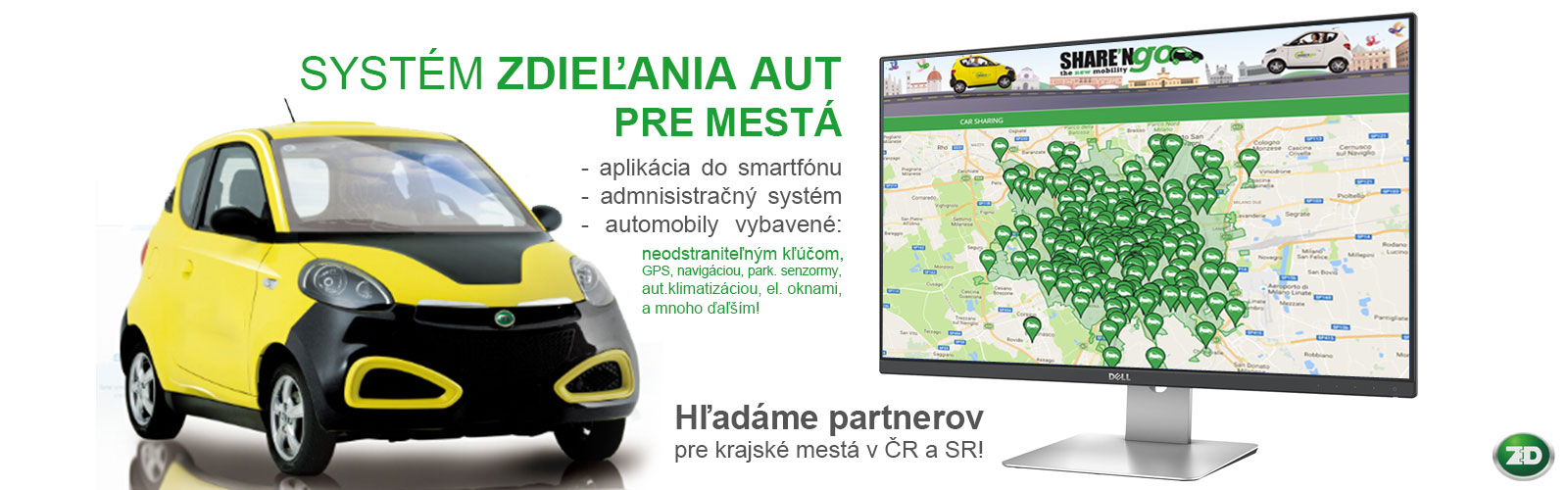 Elektromobil Zhidou - Systém zdieľania áut pre mestá